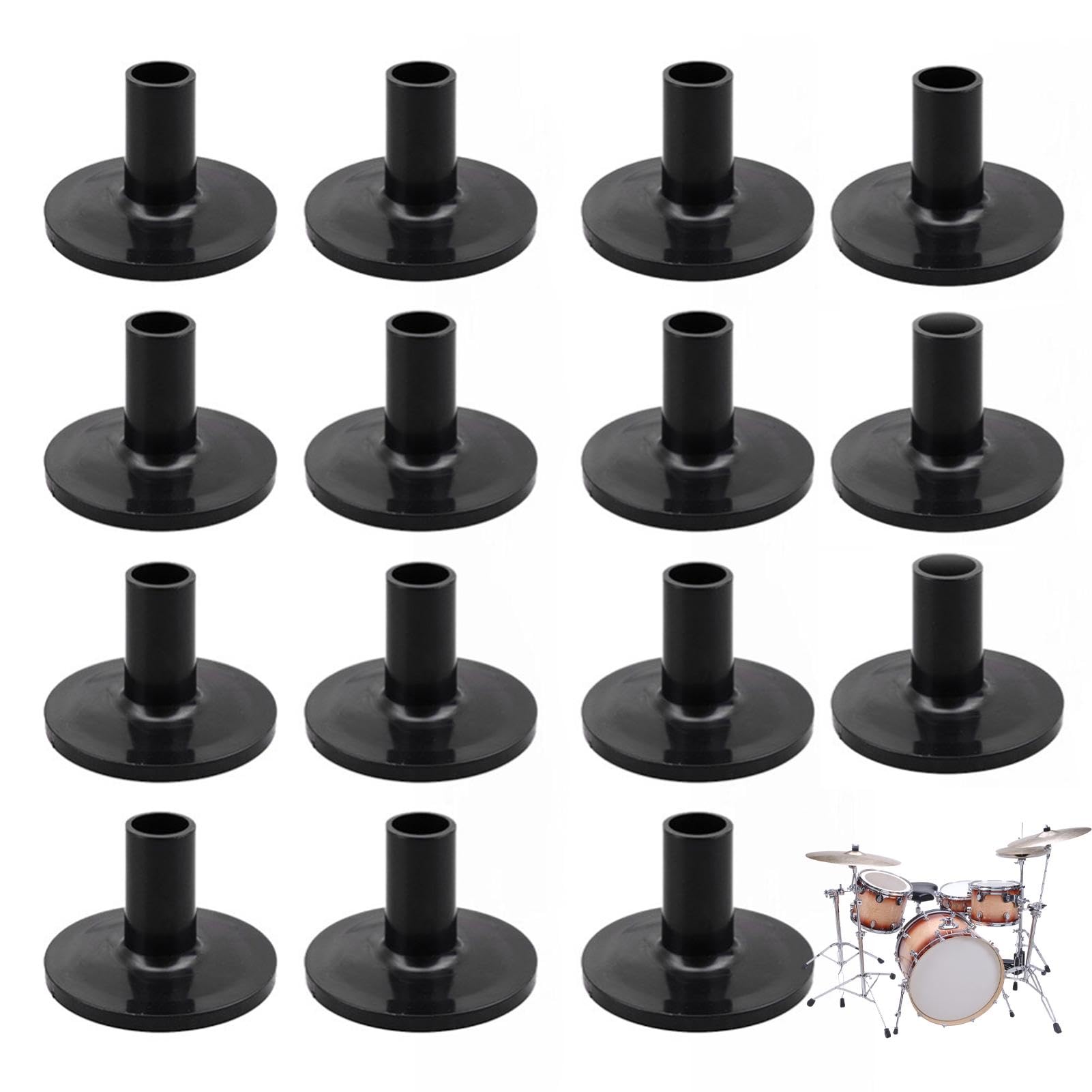 Garzenth Black 15Pcs Cymbal Stand Sleeves, Drum Basin Sleeves Cymbal Sleeve For Drum Cymbal Stand Replacement For Shelf Drum Kit, Musical Instruments Accessories(Black)