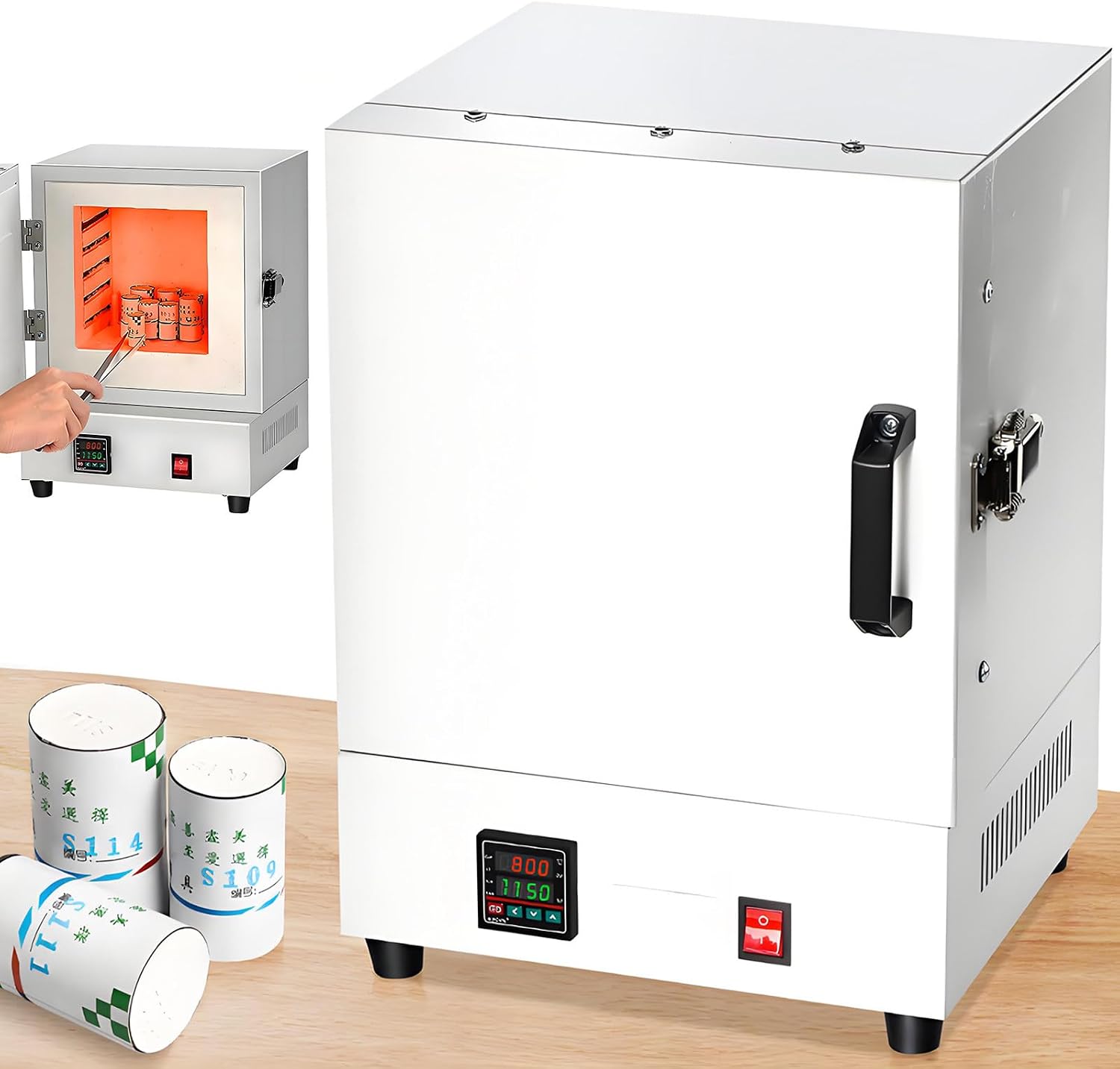 2000W Electric Burnout Oven Kiln, Electric Kiln Furnace 1150℃ Metal Melting Furnace, Digital Laboratory Electric Melting Furnace Used for Heating Jewelry Plaster Molds