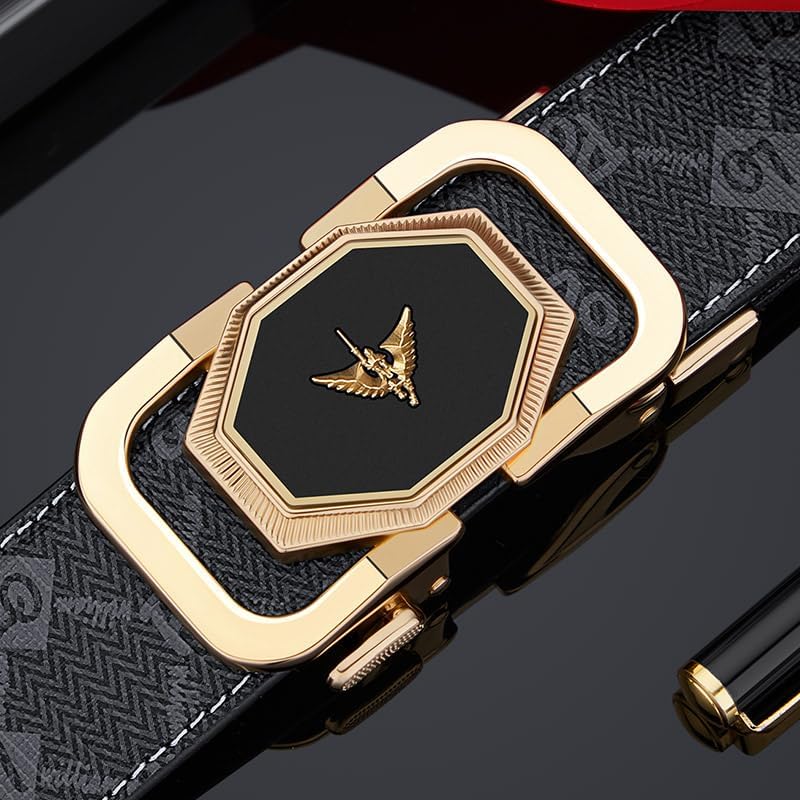 VANNANBA Ratchet Belt for Men Genuine Leather with Belts Automatic Sliding Buckle3