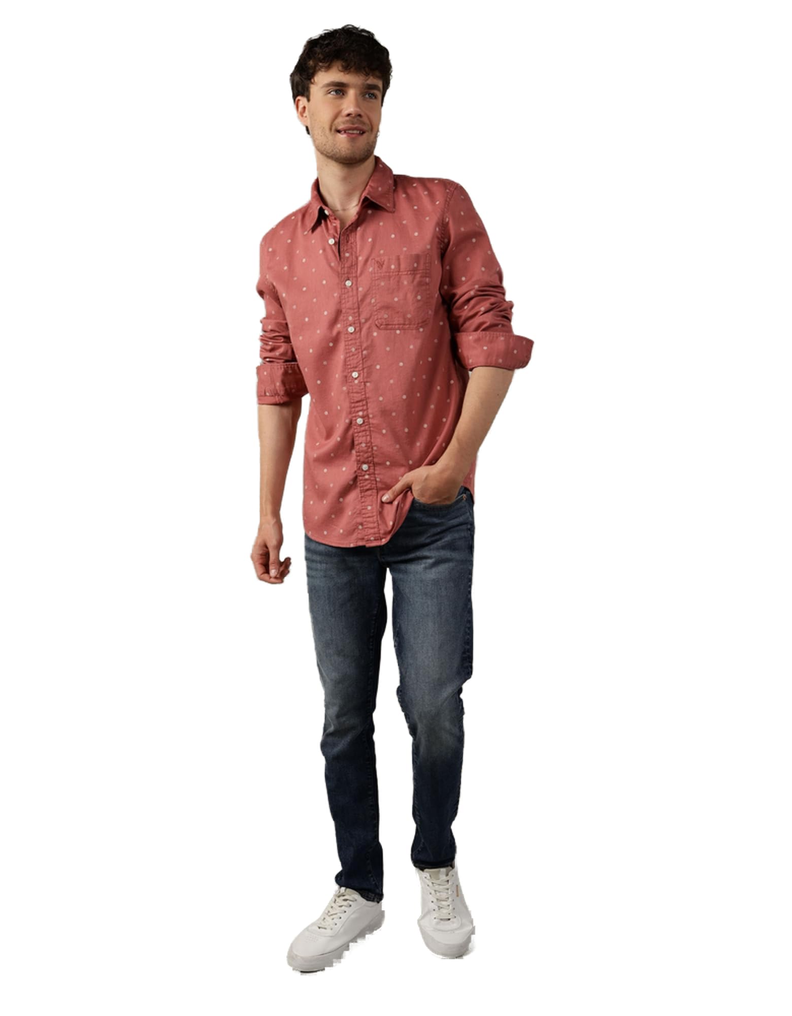 American EagleMens Slim Fit Everyday Button-Up Shirt