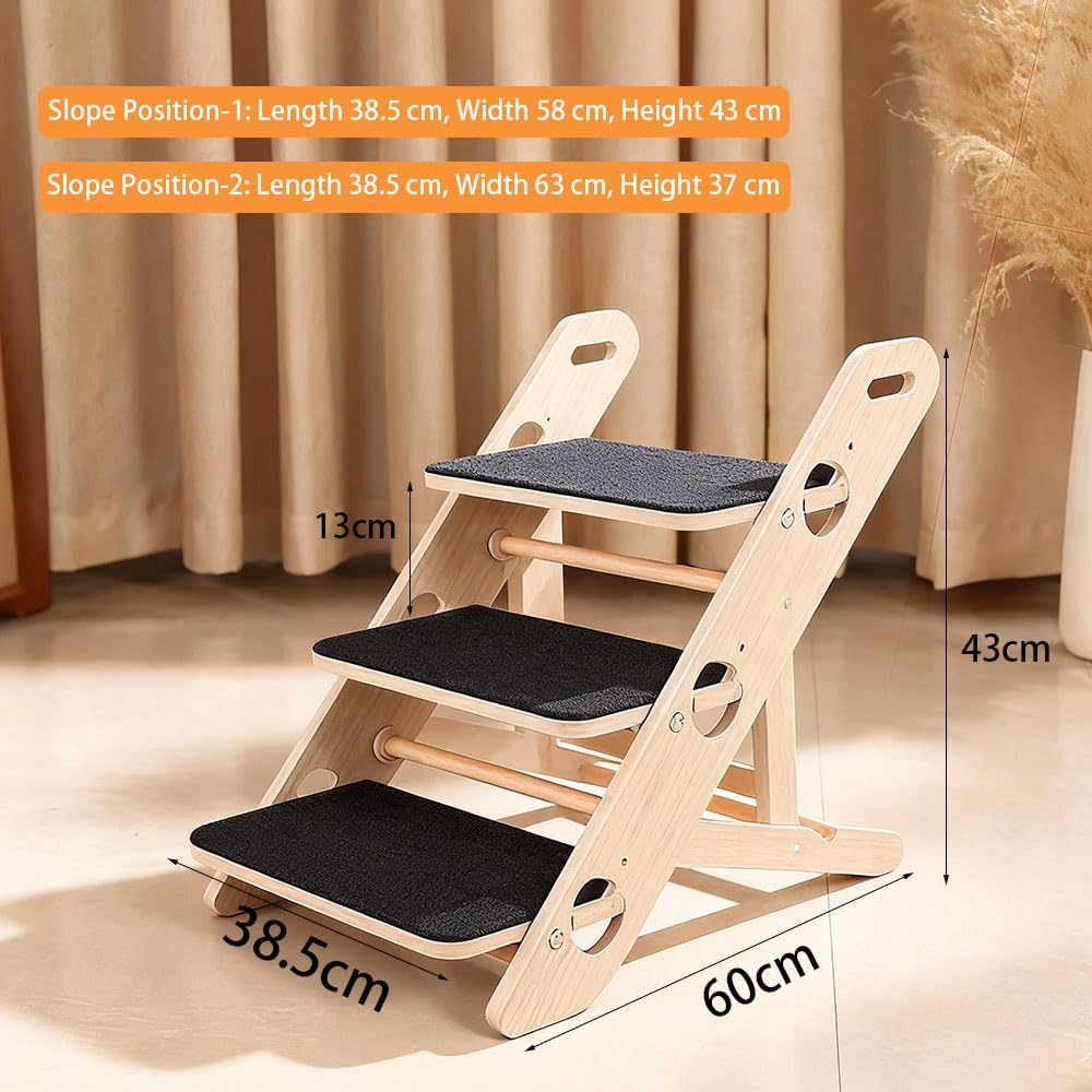 Rampe pour Chien Canapé,Échelle Portative 2-en-1 pour Chiens - Rampes De Canapé Réglables en Hauteur,Pliable Antidérapante,Compatible avec Lit,Canapé Et Voiture - Adaptée Aux Petits Et Moyens Animaux