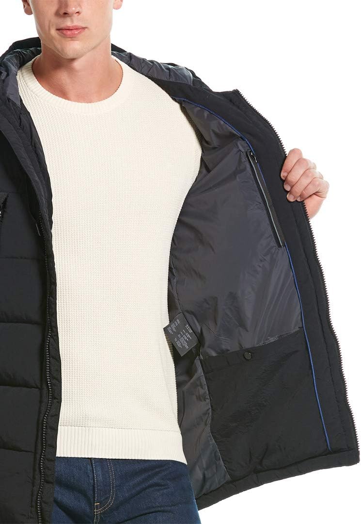 Andrew Marc mens Mid Length Water Resistant Crinkle Down Jacket - Image 3