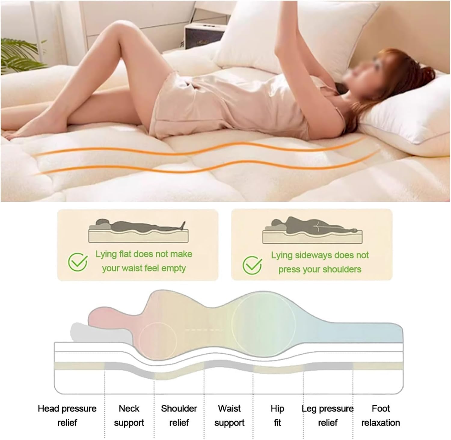 Matelas de sol japonais, matelas futon, tapis roulable, grand lit, pliable, pour dormir, chambre à coucher, adapté aux adultes (gris clair, 100 x 190 cm)