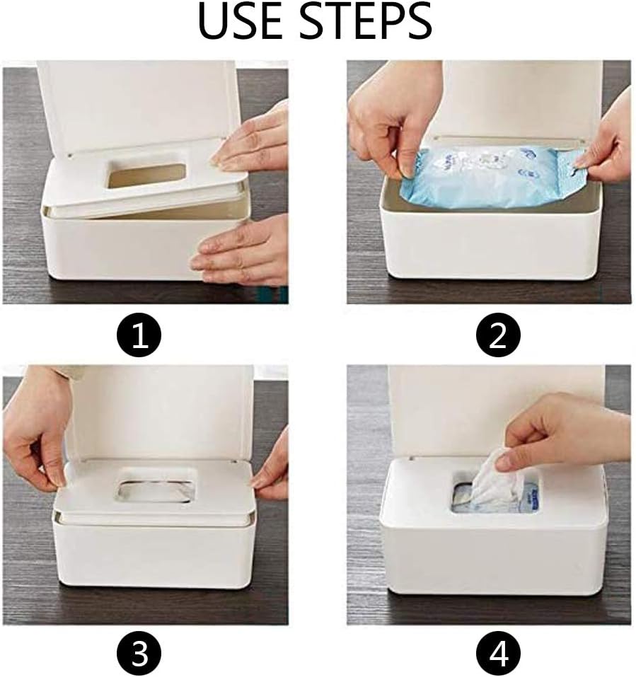 Onebycitess Baby Wipes Dispenser, Baby Wipes Case Holder Keeps Diaper Wipes Fresh Non-Slip Wipe Container Three-Layer Seal Design Prevent Moisture Loss (Black) : Baby