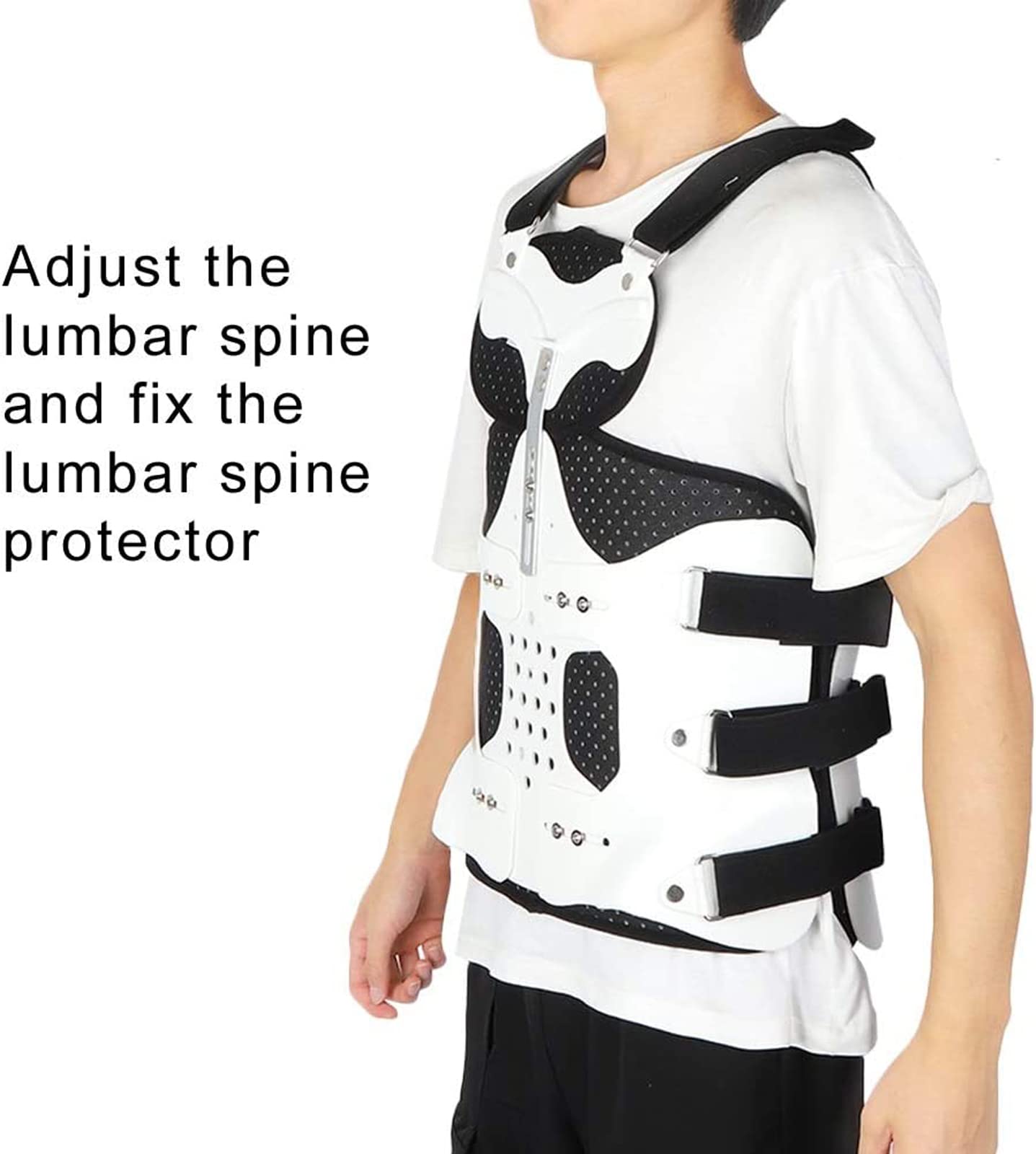 CUSMA Soporte De Columna, Ortesis Lumbar Ajustable, Protector De Abrazadera De Fijación Toracolumbar Transpirable, para Mujeres Y Hombres