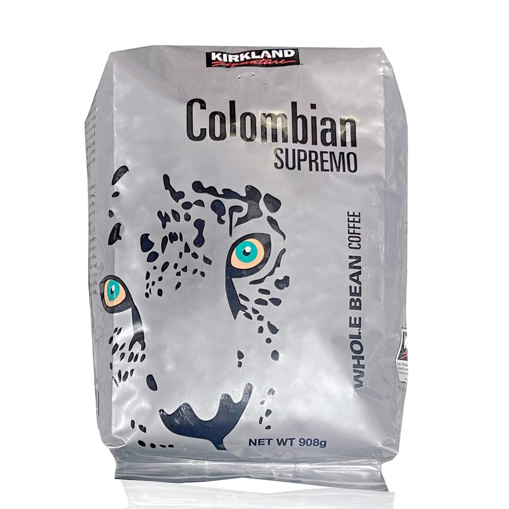 Kirkland Signature Colombian Supremo Whole Bean Coffee, 3 Pound (2 Pack)