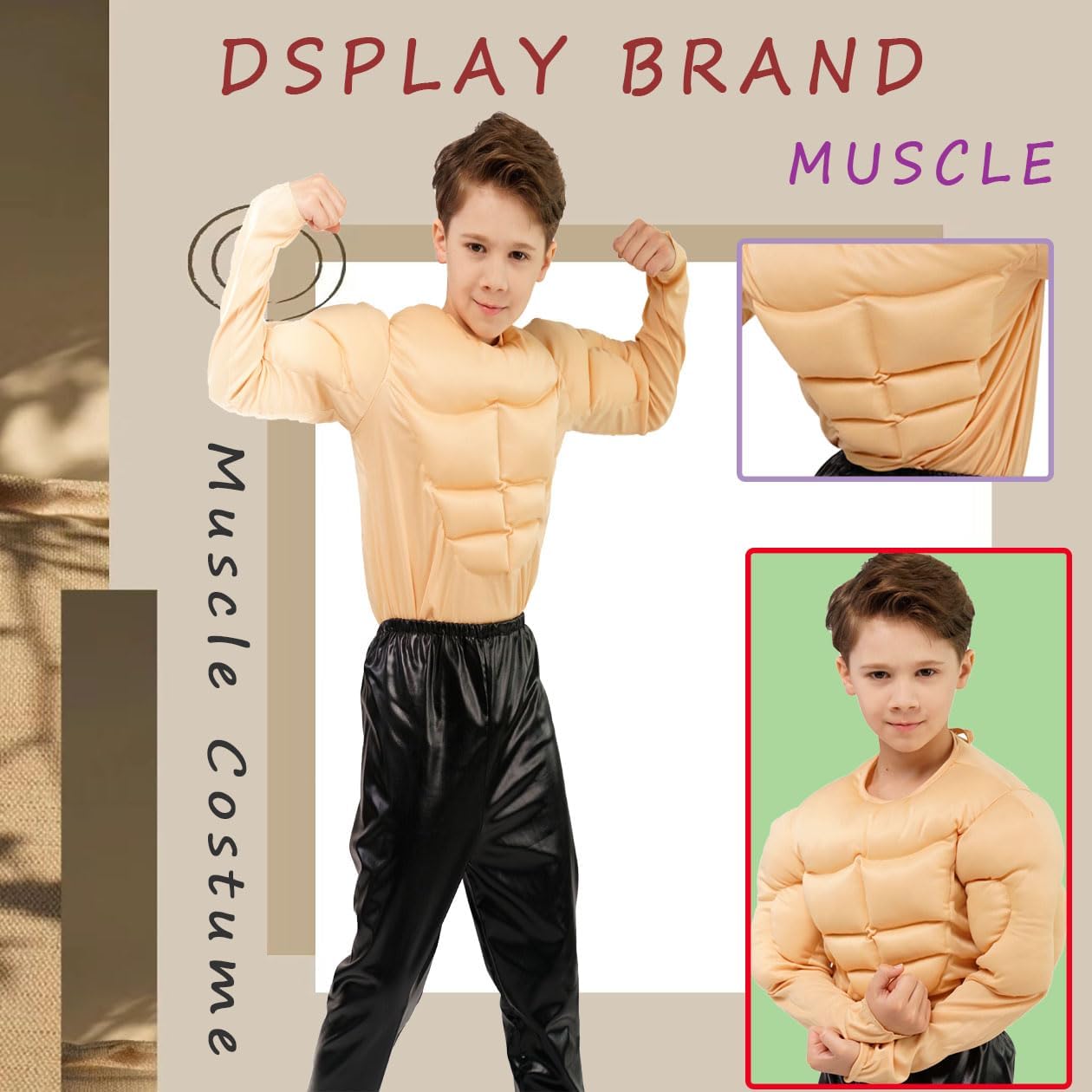 DSplay Kids Boy Muscle Shirt Costume