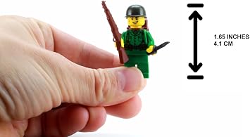 Battle Brick 1.6 Inches Tall US Army WW2 Rifleman Soldier Collectible Custom Minifigure | Printed in the USA | Genuine Military Minifig| Great Gift for Teen to Adult AFOL