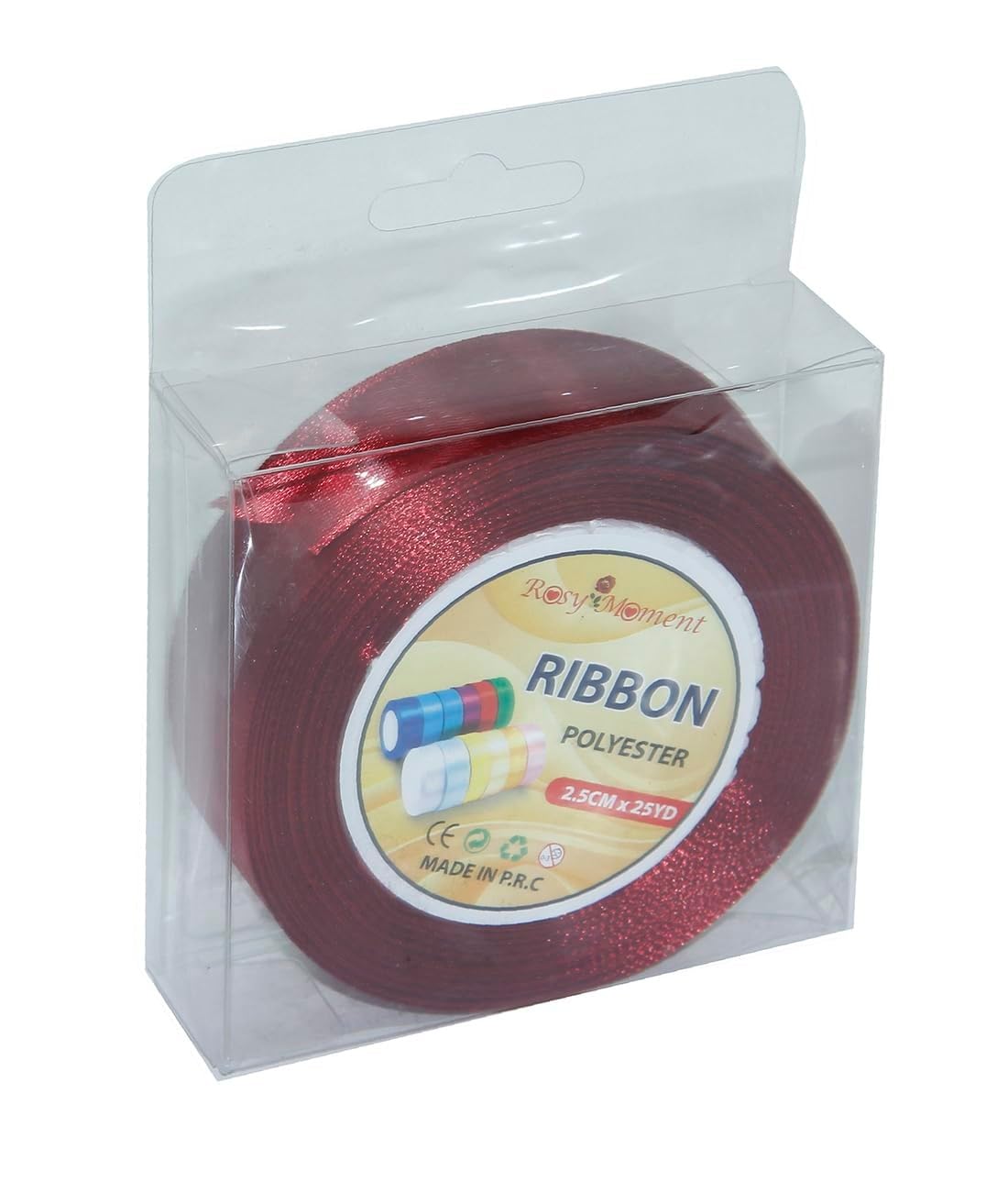 ribbon satin fabric ribbon for gift package wrapping hair bow clips making crafting sewing wedding decorations width 2.5cm*25yards-Color Maroon