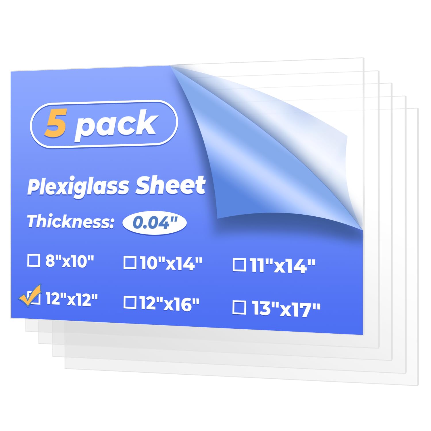 Clear Acrylic Sheets - 5 Pack, 1mm Thick -8