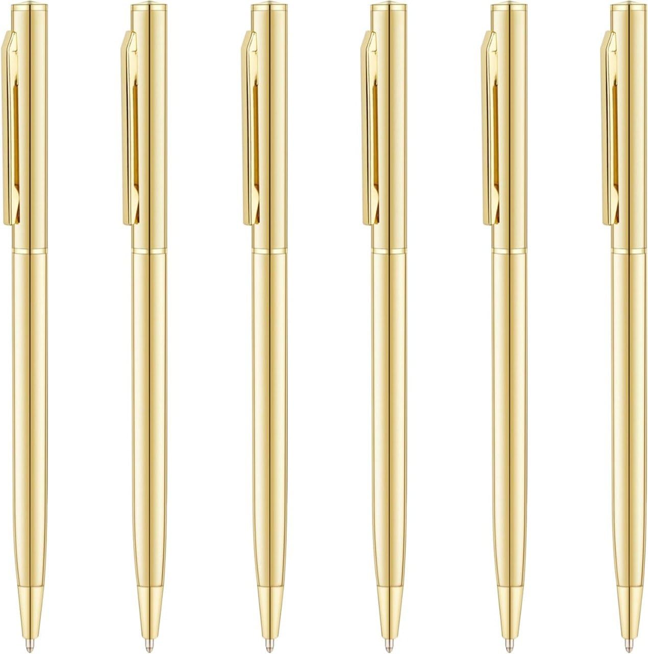 VIETNAM Gold slim pen set Gold Slim Ballpoint Pens Black ink Medium Point(1 mm), Nice Gift for Wedding Business Office Stu...
