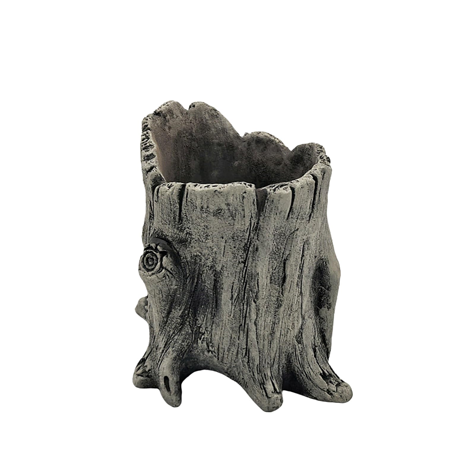 JTQYFI Artificial Driftwood Succulents Planter Resin Tree Stumps Sculpture Rustics Cactus Flower Pots for Strawberry Small Plant Large Opening Planter