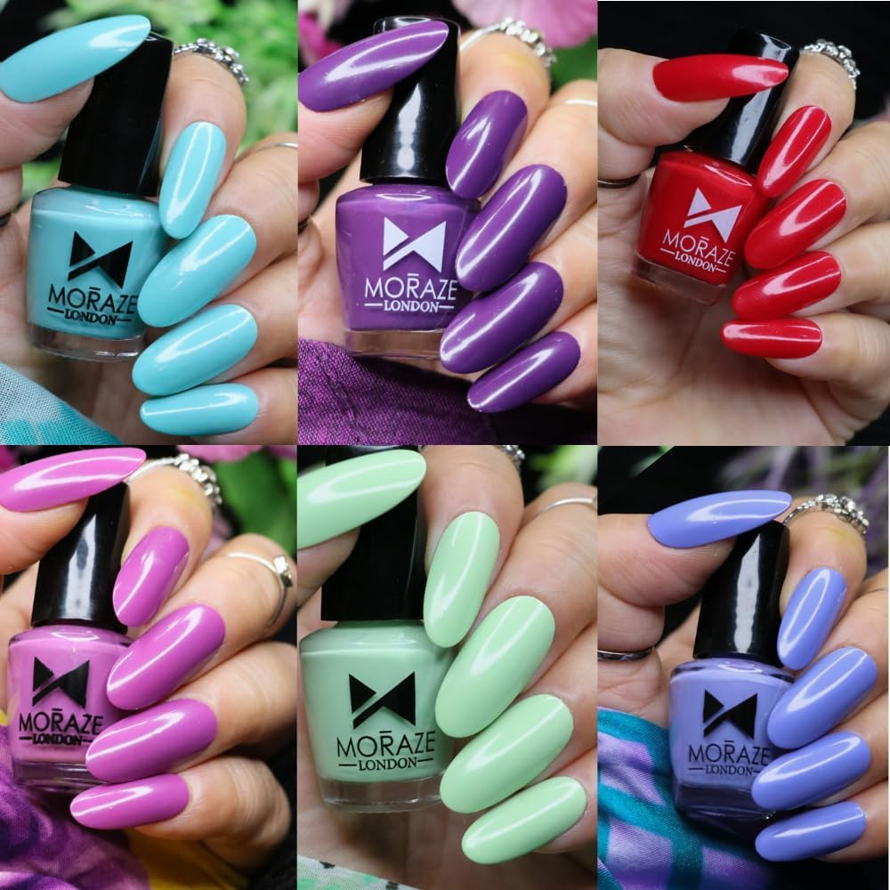 Moraze Nail Polish Nail Enamel | Quick Drying | Glossy Finish | Long Lasting | No Chip Formula | High Shine Nail Polish For Women | No Harmful Chemicals-30 ml (5 ml Each)-image-33