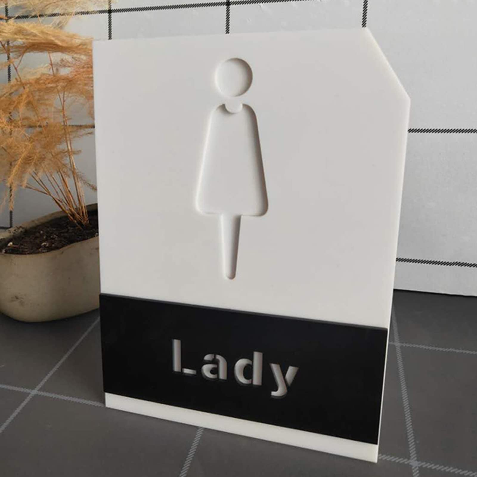 Akrylowe znaki toaletowe dla mężczyzn i kobiet, wypukłe ikony 3D z akrylu, na drzwi do łazienki 6 * 8 cali