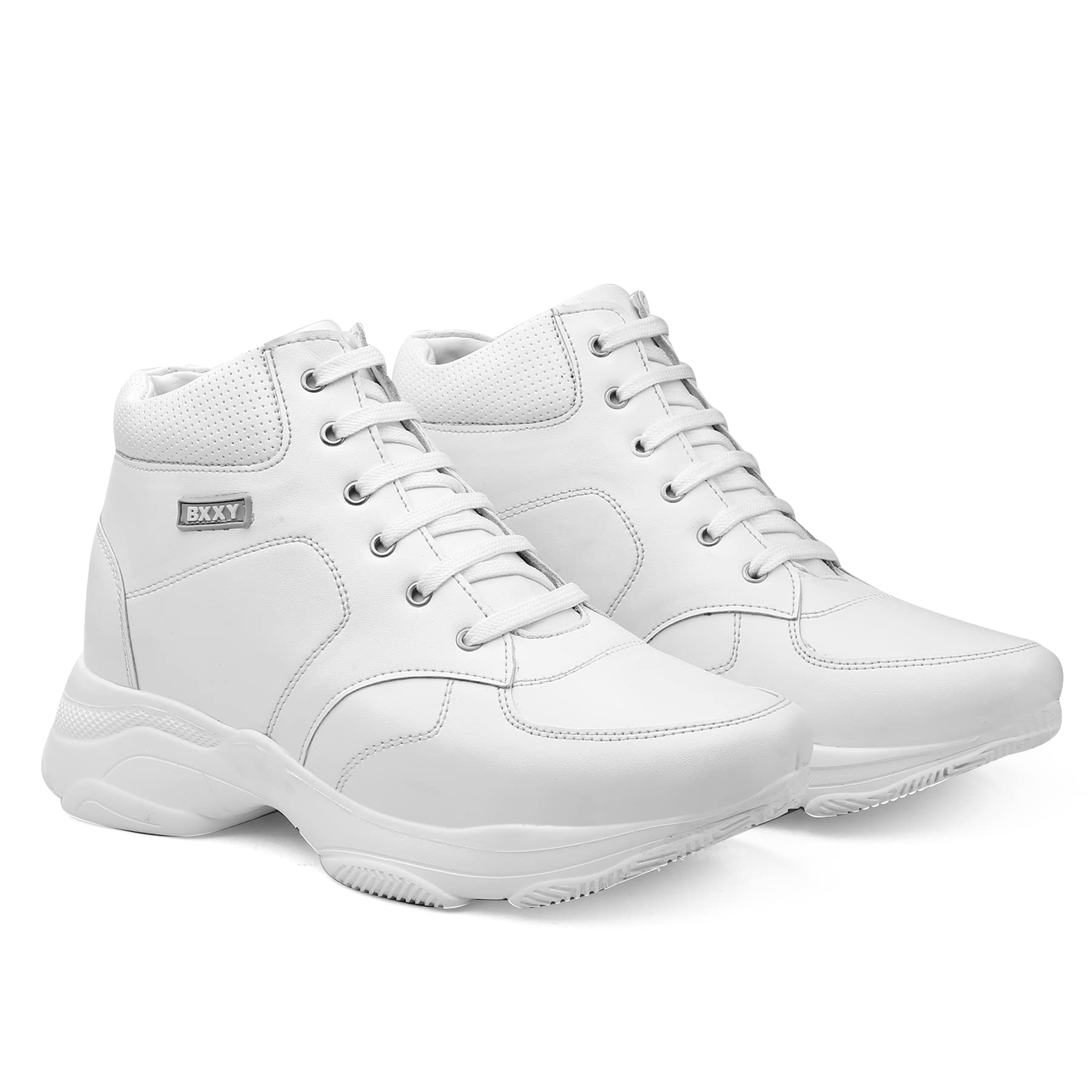 BXXY Mens 3 Inch Hidden Height Increasing Casual Outdoor Eva Sole Height Elevator Boots - White, 5 UK (B09SCW1ZHR) Amazon Price History, Amazon Price Tracker