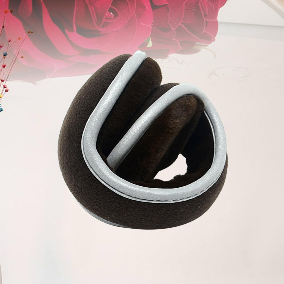 Ciieeo Folding Earmuffs Plush Warm Ear Warmer for Men Women Coffee