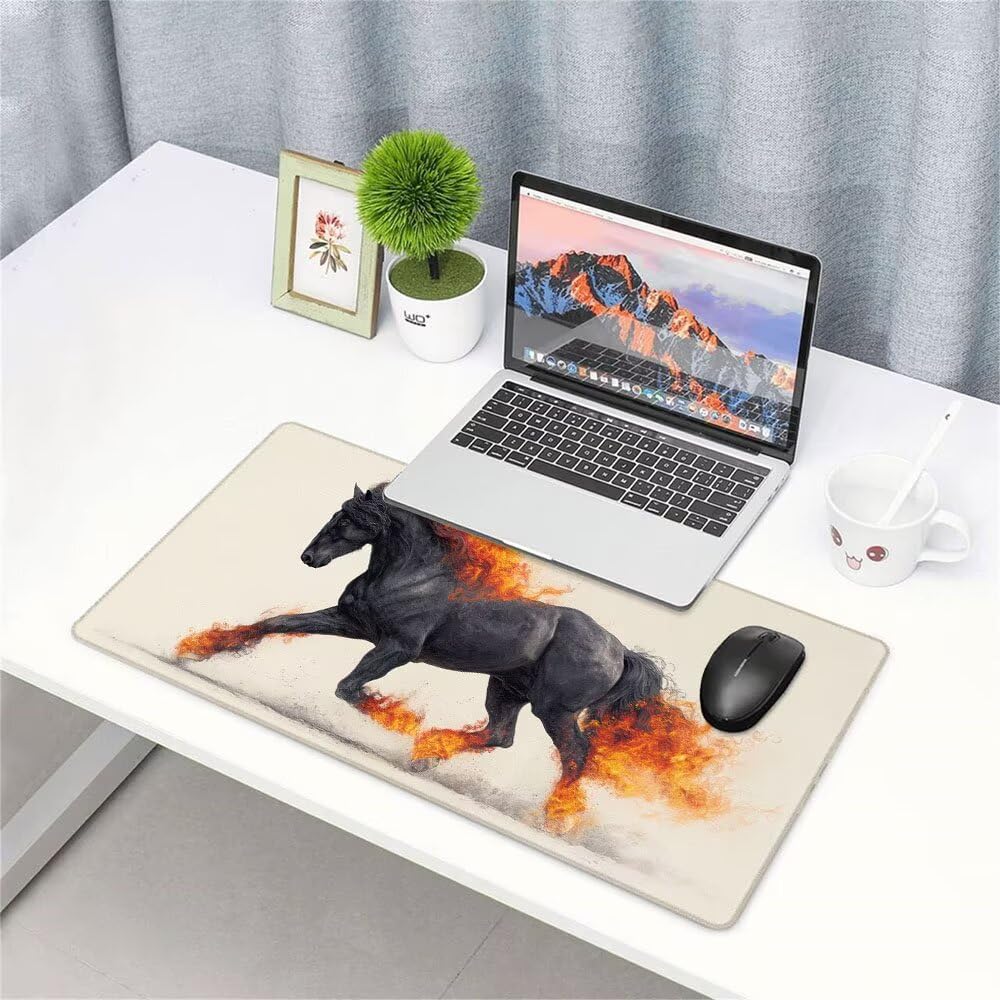Alfombrilla de Mouse para Juegos, Nero, XXL, Antideslizante, Impermeable, Diseño de animale, Extendido, Grande, 1200x600x3mm, para PC, Laptop, Ufficio, Famiglia d-410