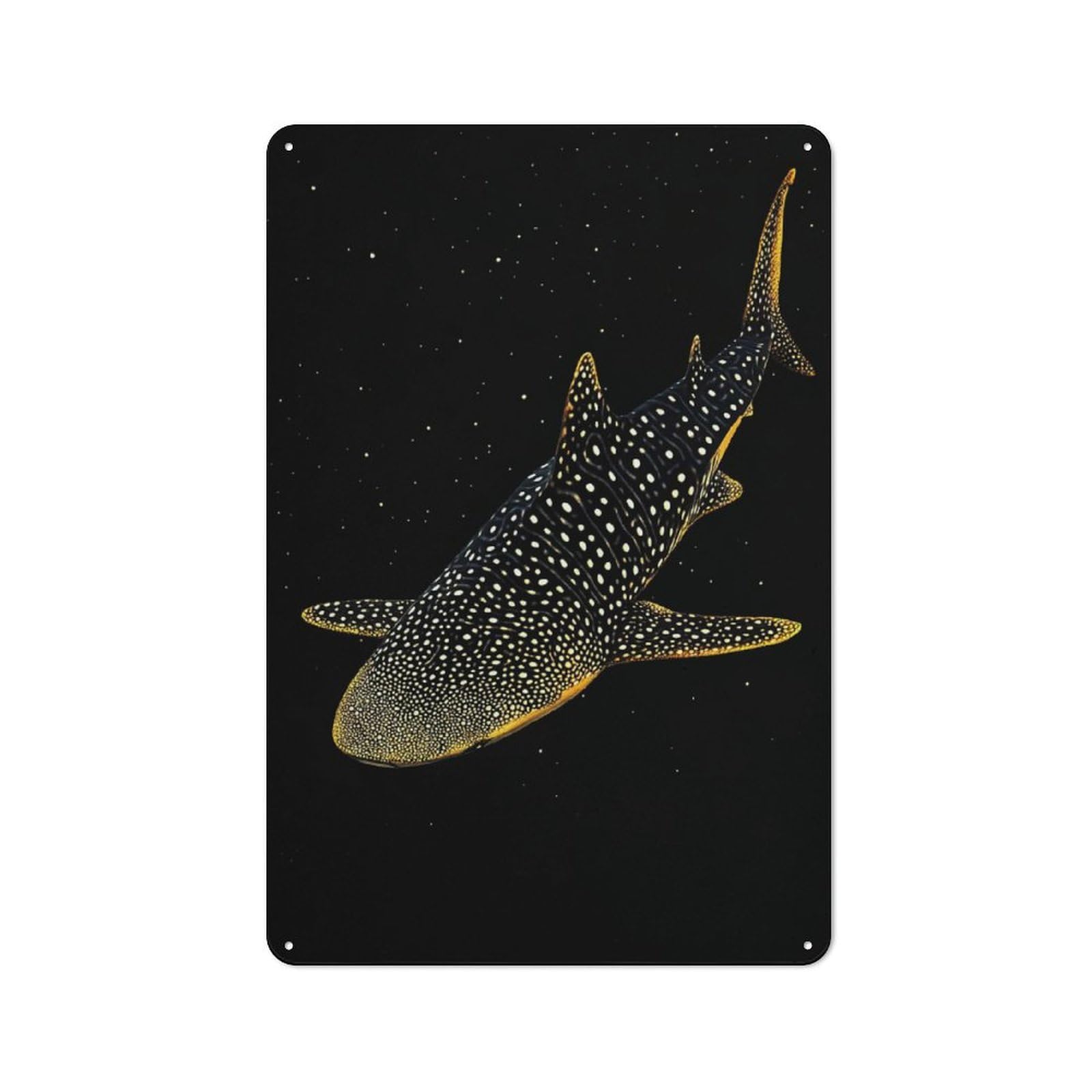 Junmoney Style-23 Vintage Tin Sign 30X20cm With Whale Shark Deep For Garage Or Workshop, For Metal Sign Collectors, For Cafés, Pubs And Restaurants