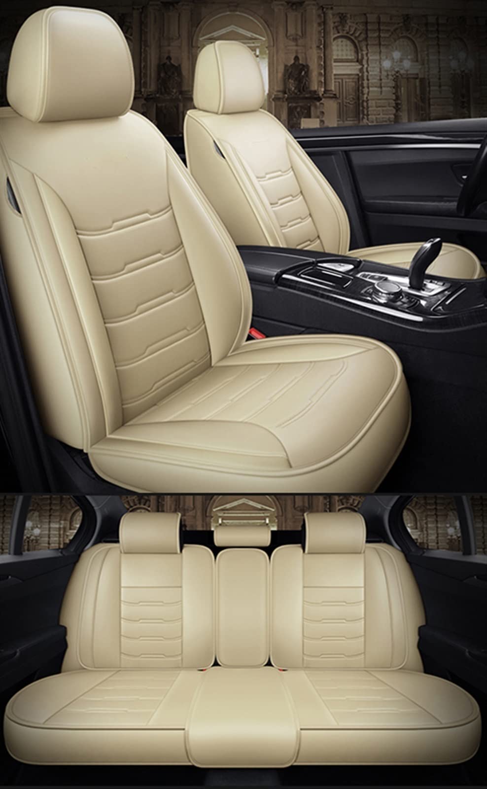 Étui de protection étanche beige pour siège auto Honda Civic
