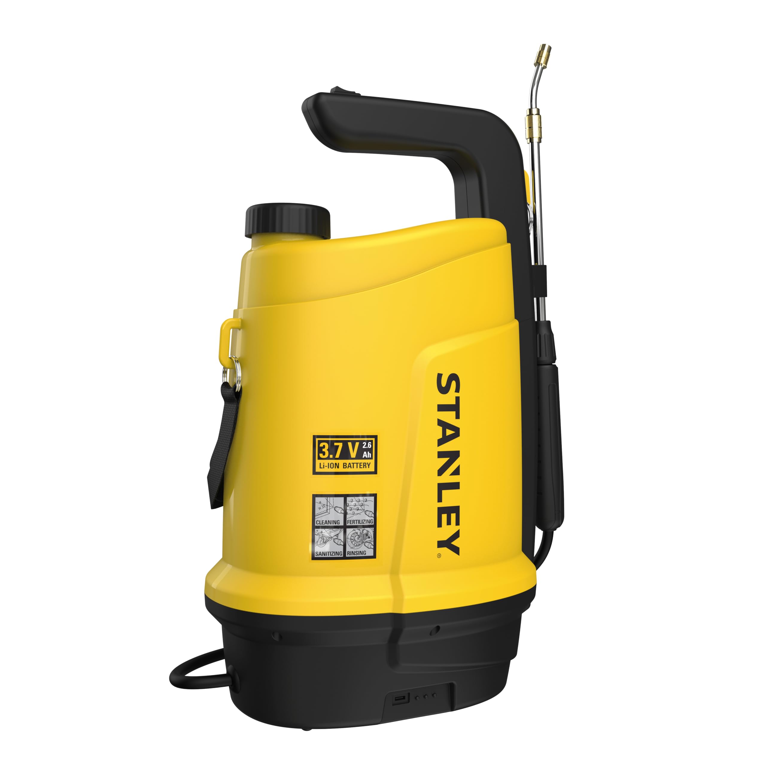 Stanley Pulvérisateur électrique 5 L, Batterie Lithium Rechargeable, Lance télescopique, 2.5 h, 2 Bar, 0.33 L/Min