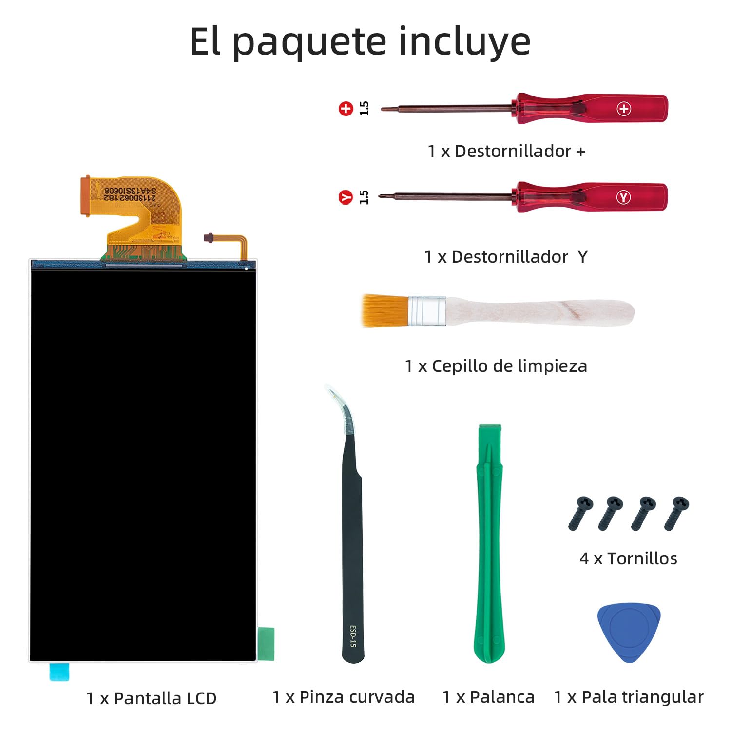 Wigearss Reemplazo de Pantalla LCD y Herramientas de Reparación para Nintendo Switch, Piezas de Reparación del Panel de Visualización de Reemplazo LCD sólo para Switch Consola(Incompatible Switch 2)