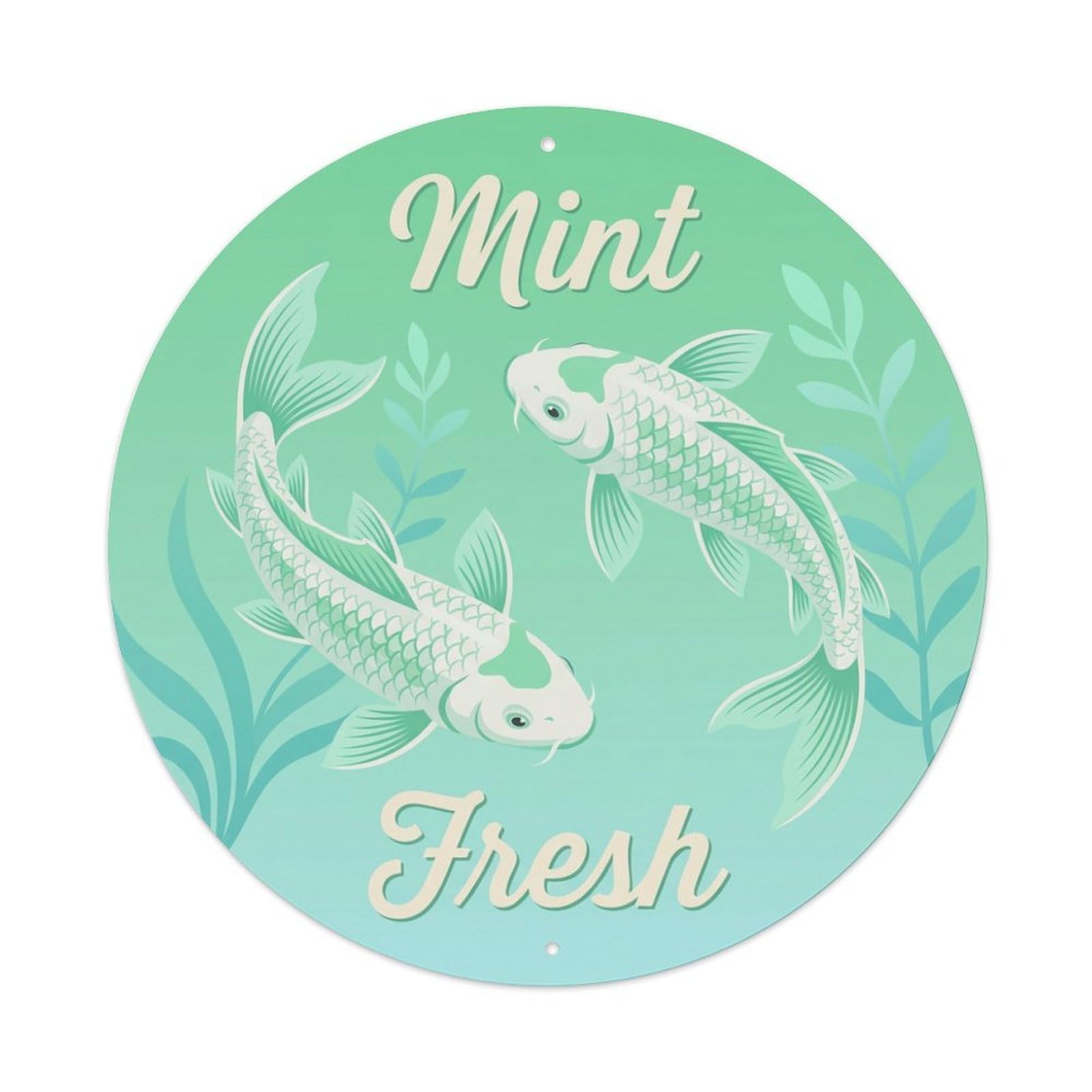 Metal Tin Sign Koi Fish Mild Gentle Soft Japan Retro