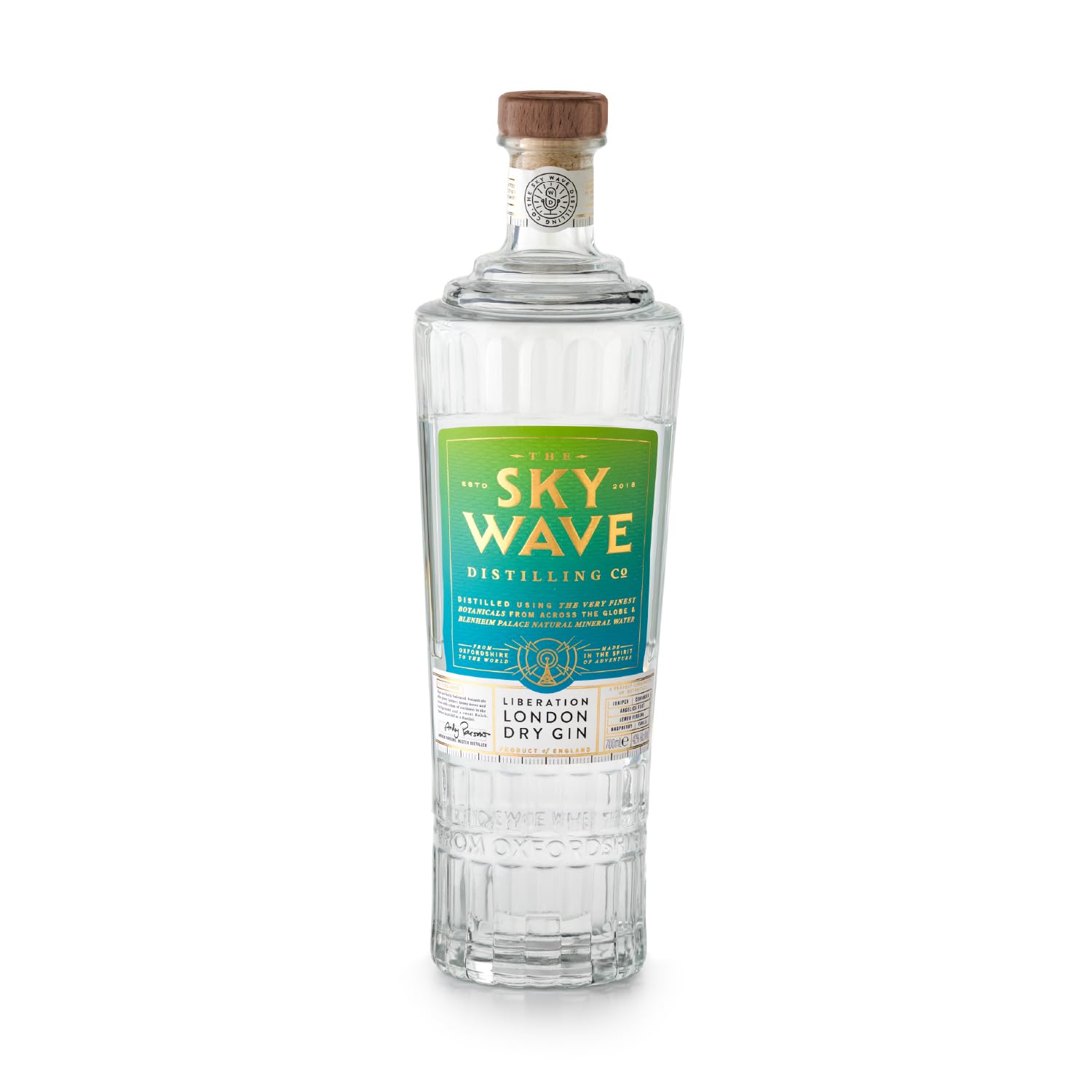 Sky Wave Liberation London Dry Gin - Premium Small Batch Craft Gin Distilled In Oxfordshire - 42% ABV - Ideal Gifts for Women and Men (700ml, Liberation London Dry)