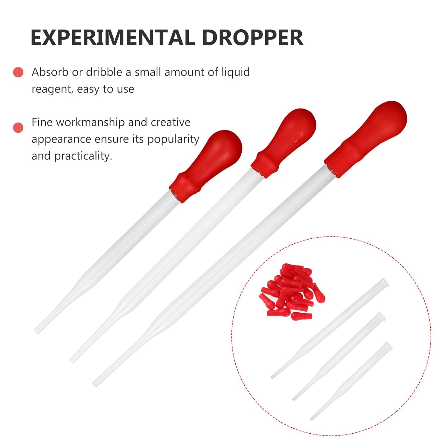 30pcs Glass Dropping Pipettes Liquid Transfer Droppers with Rubber Bulbs 9cm 12cm 15cm Laboratory Fluid Handling Kit for Scientific Use
