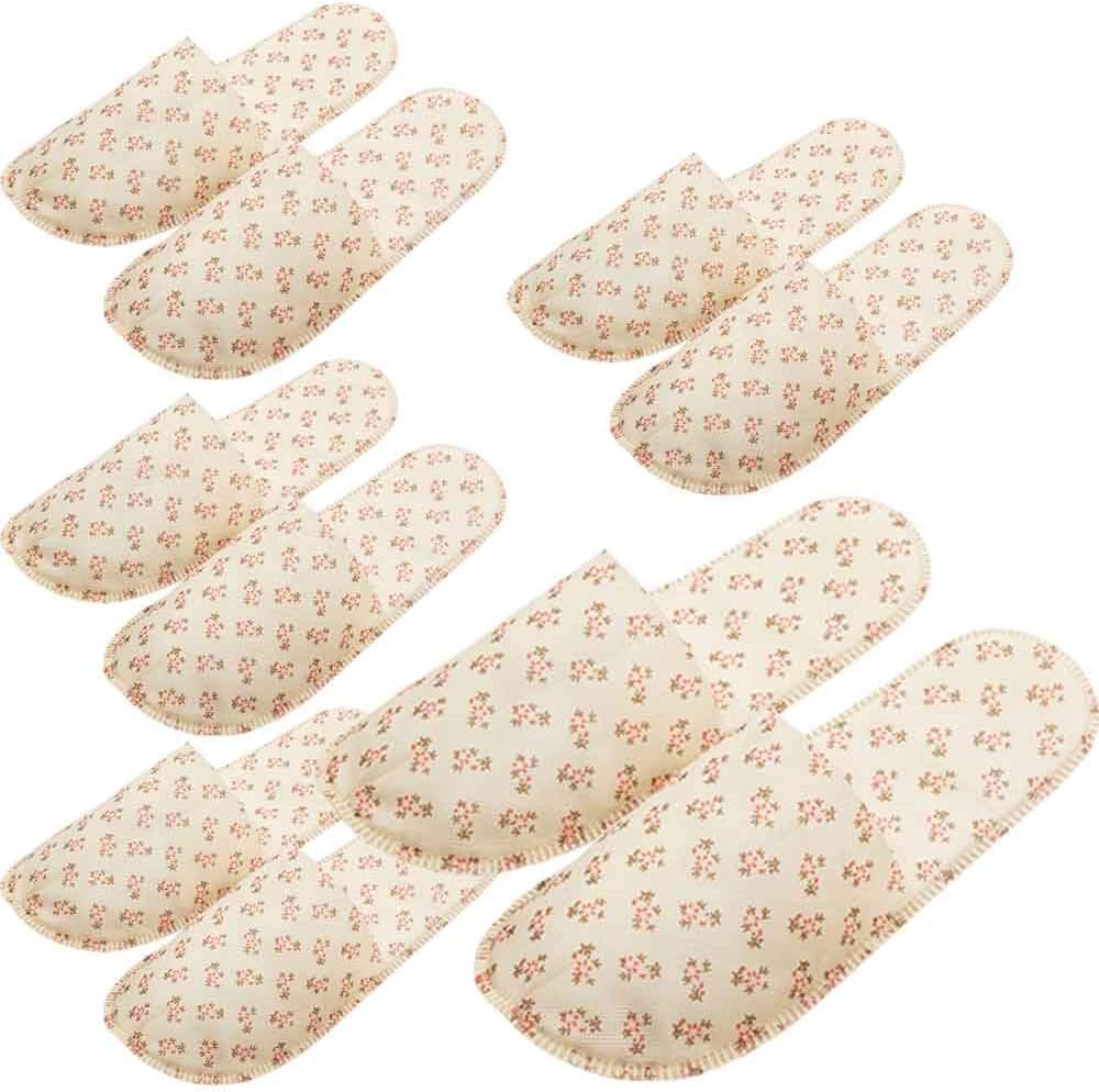 5Pairs Individually Wrapped Disposable Slippers for Guests;House Guest Slippers for Spa, Party Guest, Hotel and Shoeless Home;Fits Most Men and Women