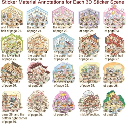 Image of FAMOUS QUALITY 50 Sheet DIY 3D Sticker - Scene Collection Book for Kids, Adults, Cute Make Your Own Shop House Stickers for Gifts, Stickers Therapy, Adult Relief, Stress, Pass The Time, Play Park