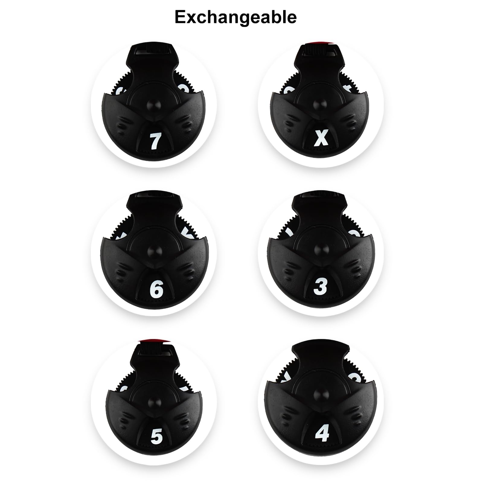 Andux 6 pezzi/Set Golf Club Head Covers Long Neck (3 cover ibride + 3 coperture in legno)