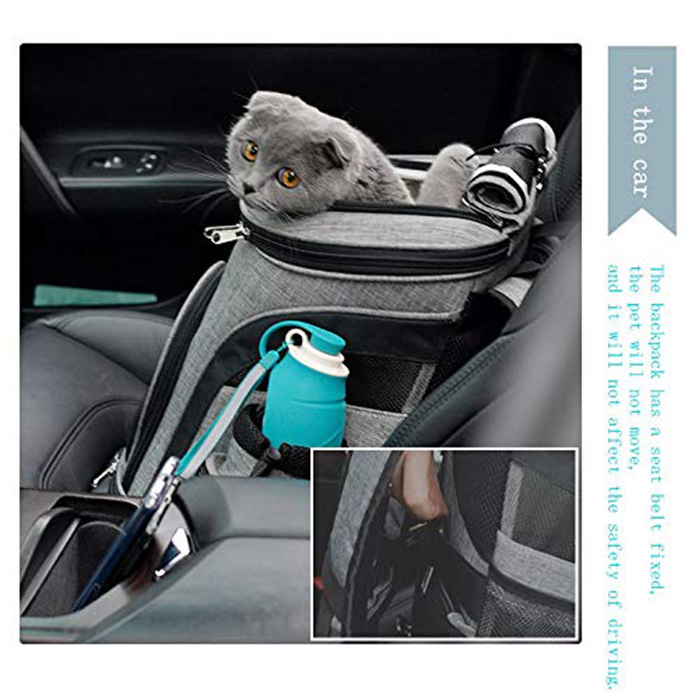 Tineer Mochila Perro Cachorro Bolsa con Malla para Perros medianos Grandes Perros, Bolsa de Viaje portátil para Mascotas para Caminar, Senderismo, Viajes al Aire Libre (L, Upgrade Negro)