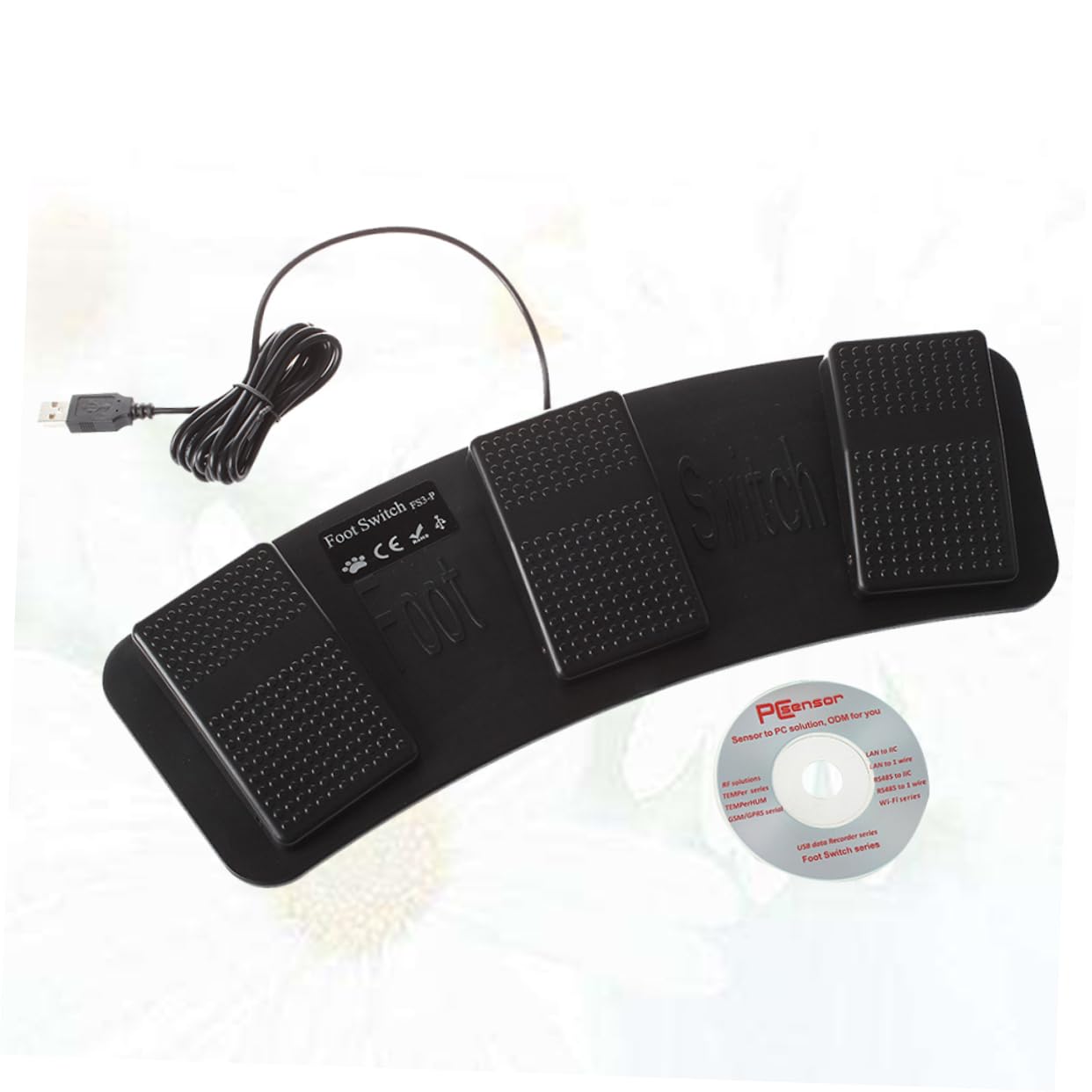 Toyvian Triple Foot Pedal Controller 3 Buttons for Gaming 2m Cable Triple Foot Switch for Computer