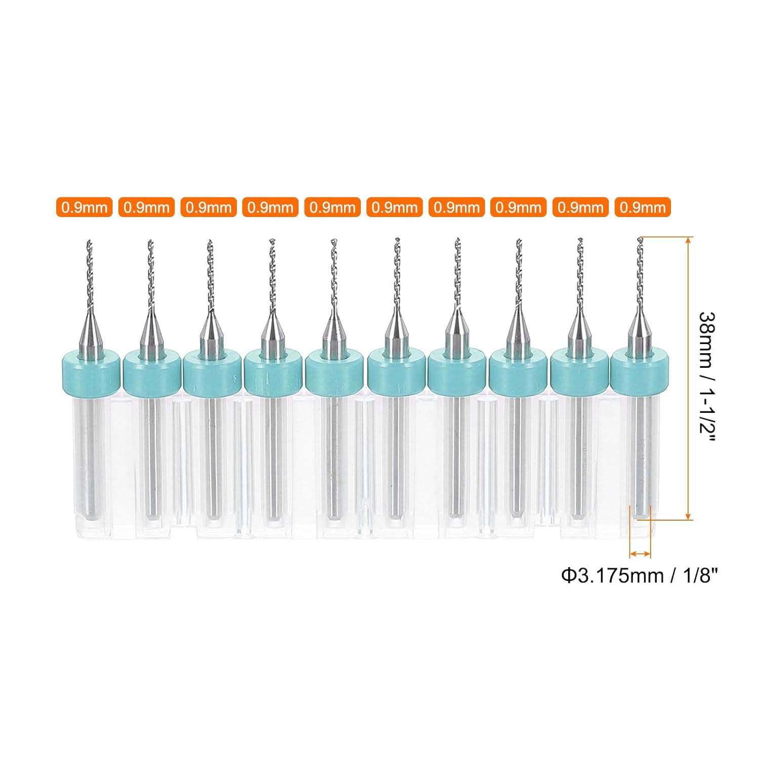 HARFINGTON 3 Set (30pcs) PCB Drill Bit Set 1/8" Shank 0.9mm Tungsten Carbide Micro Twist Drill Bits Tools for Print Circuit Board Jewelry Plastic Wood Soft Metal