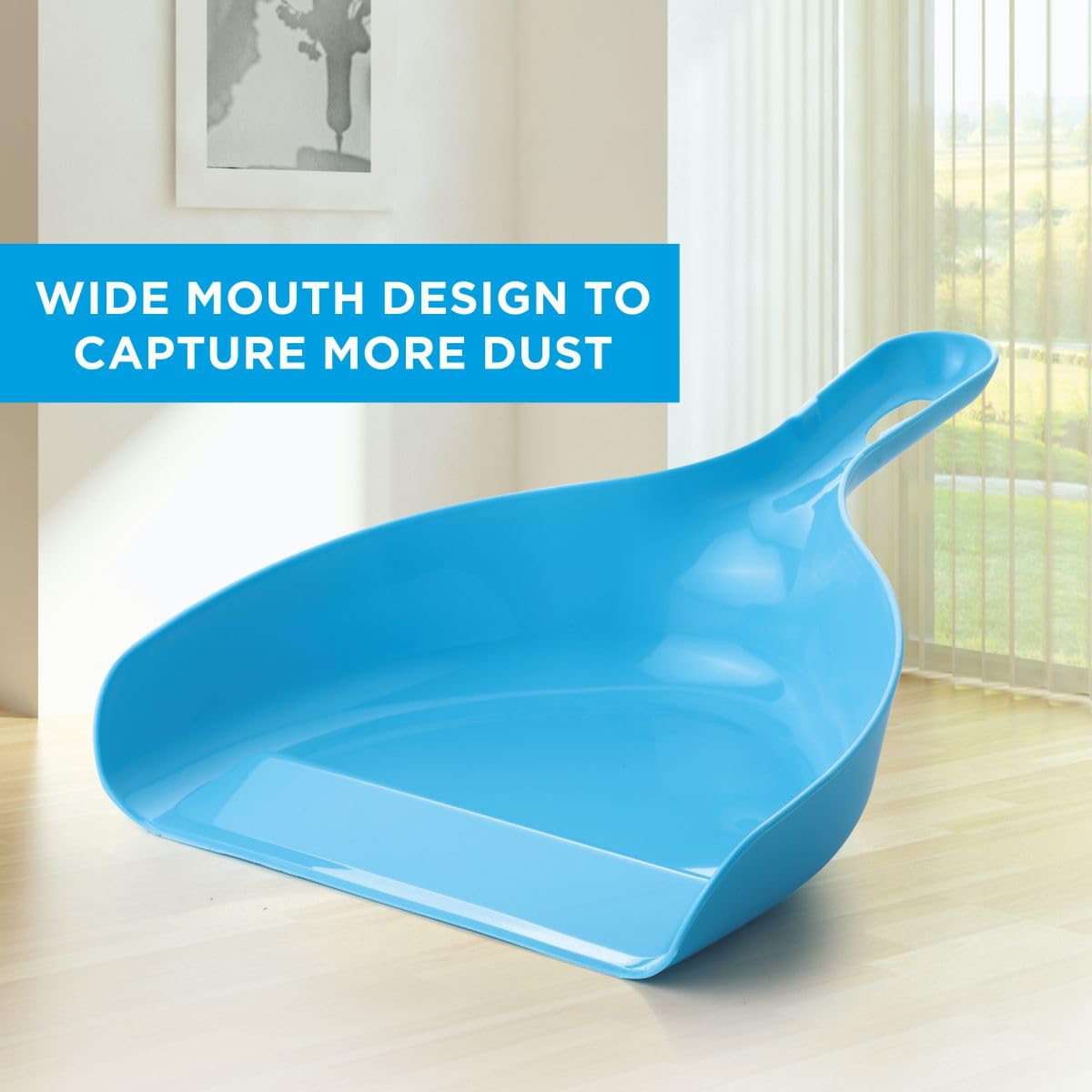 Homeor Dustpan with Multi-Purpose Dusting Brush, Dust Pan Set, Brust Set for Cleaning, Cleaning Combo Set, Portable & Easy to Store, Blue 4