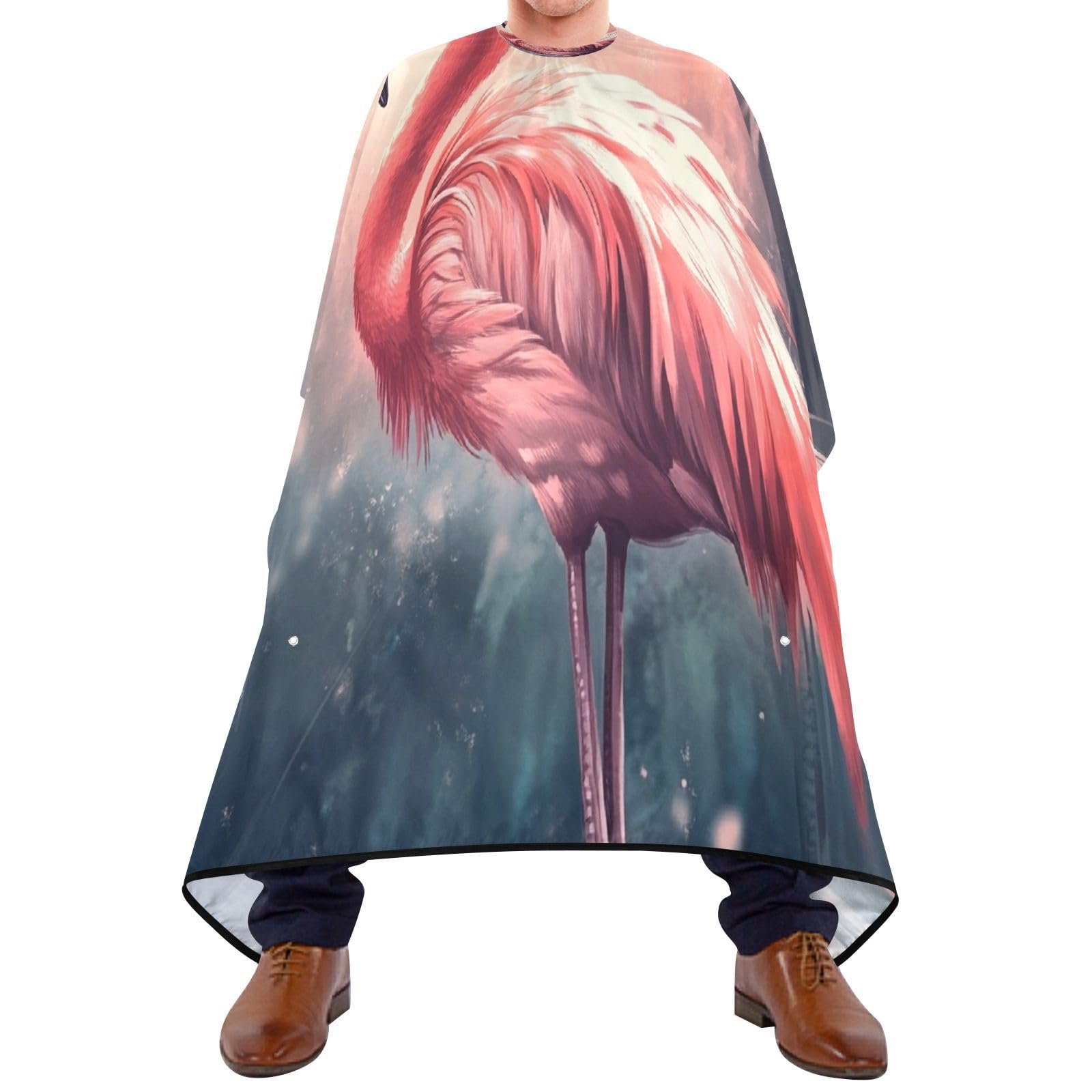 Kigai Flamingos Hair Cutting Cape for Men & Women Waterproof Barber Cape Professional Hairdressing Salon Styling Apron with Adjustable Closure Snap