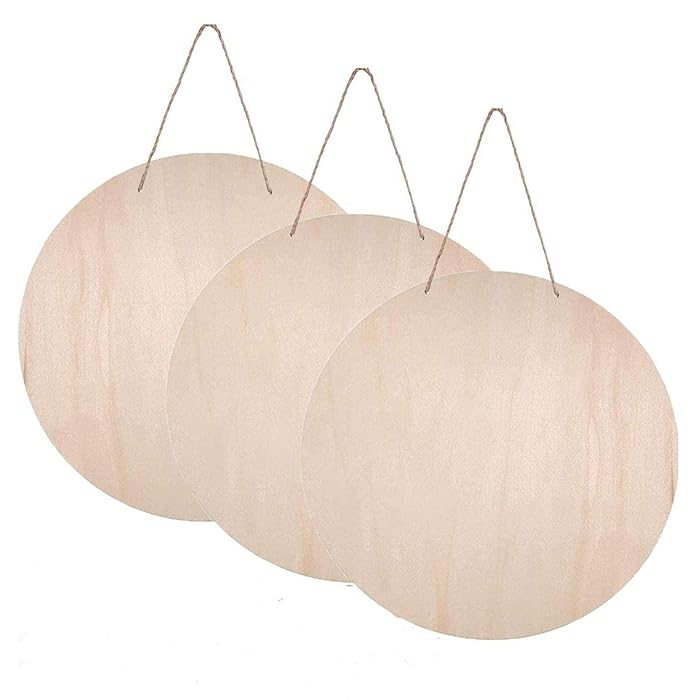 Buy GCDN Unfinished Wood Circles,3pcs 30cm Uniform Blank Wood Rounds