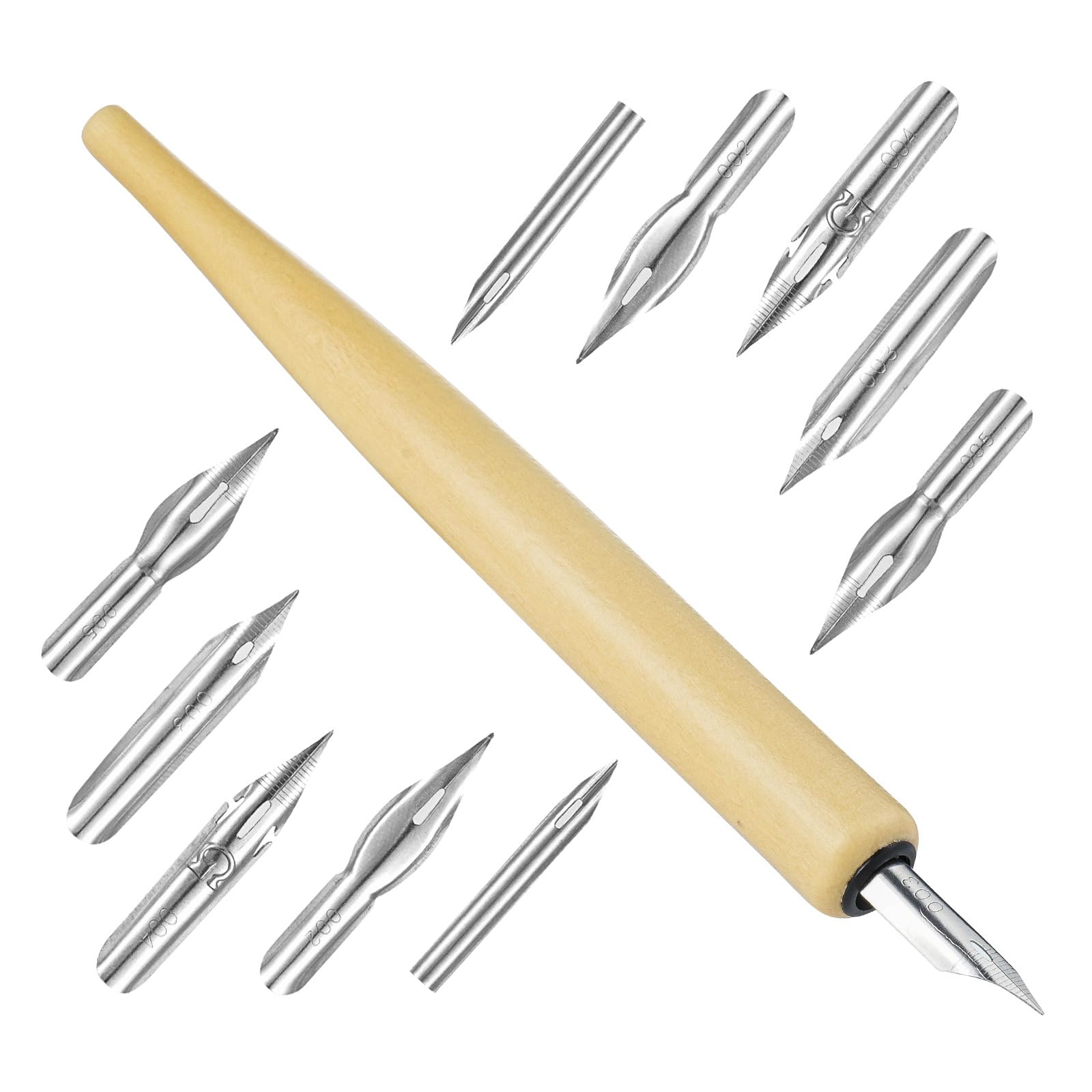 CMBXAQ 11 Pack Dip Pen Set, Comic Pen Nib Setr, 1 Pen Hold and 10 Nibs, Calligraphy Pen Set for Drawing,and Cartooning, Ideal for Artists, Illustrators, and Writers