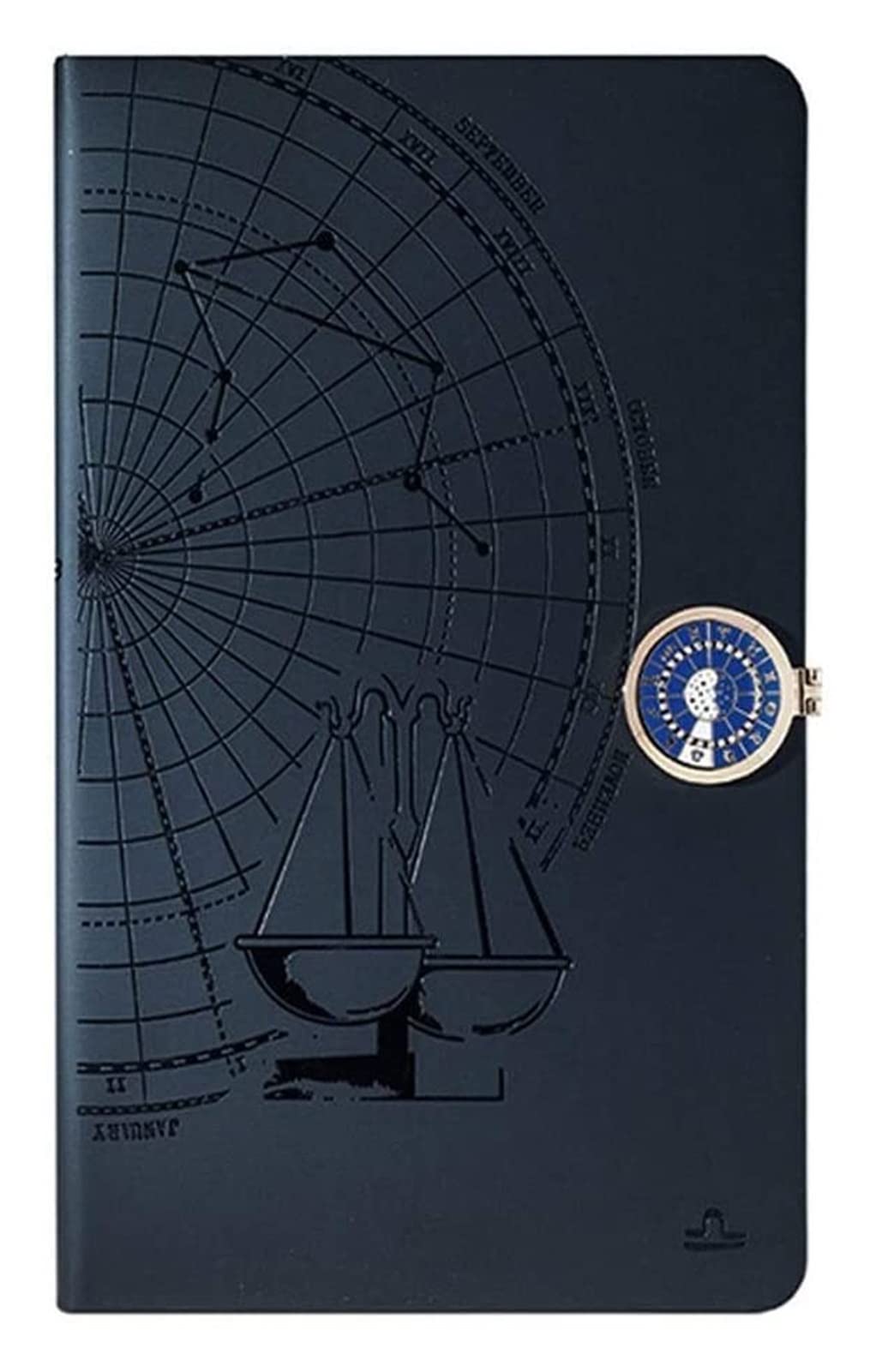 SDGBCXD Notebook, Constellation Journals Hardcover Stickers Men Fillable Paper Tabs Diary Learning Book 8.3"×5.1"(E)