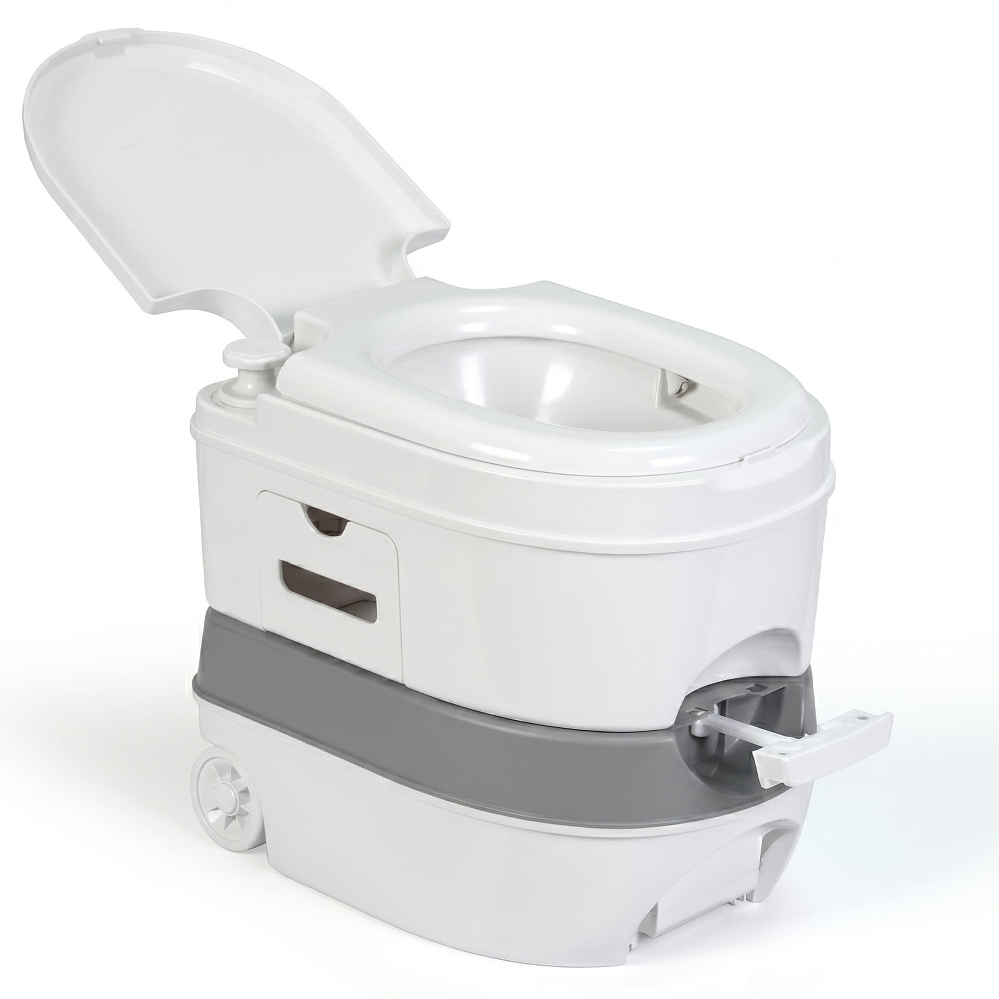 briebe Camp WC Portatile 24L Bagno Chimico, Campeggio, Camper, Roulotte, Barca e Outdoor, Serbatoio di Scarico dell'Acqua con Pompa a Pistone 20L, Potty