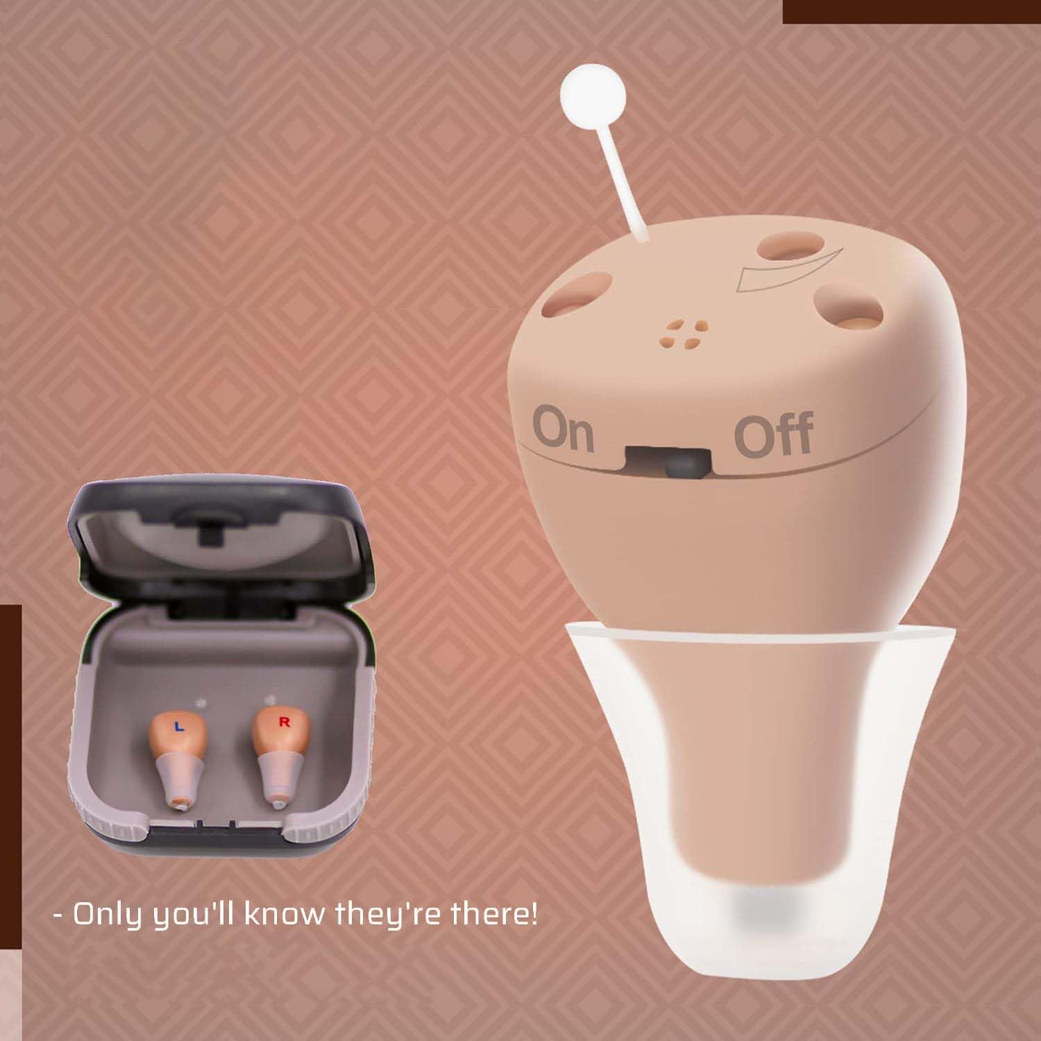 Rechargeable Hearing Amplifier to Aid and Assist Hearing, Completely-in-Canal (CIC) Nearly Invisible Mini Personal Sound Device w/Noise Cancellation & Feedback Reduction for Adults Seniors & Elderly