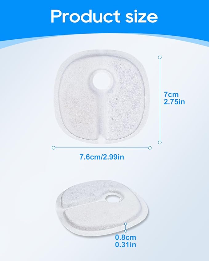 Kit de 6 Filtros de Repuesto para Fuente de Agua Automática para Gatos 2L/67oz E1 y E1+ miniatura 2