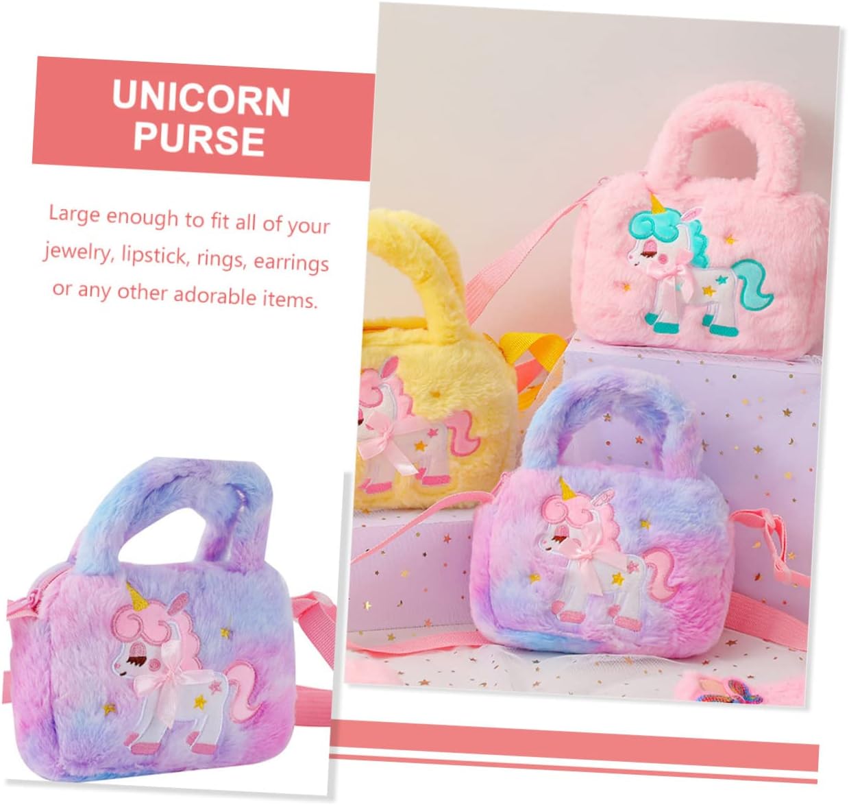 Purse Dye Travel Women Plush Fluffy Shoulder Pink Cosmetic Handbag Baby Bag Girl D Pattern Organize