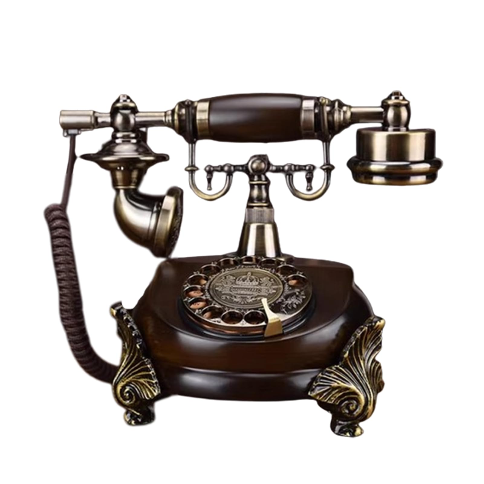 Telefon z tarczą obrotową, przewodowy retro, stacjonarny, telefon do dekoracji domu/biura z funkcją ponownego wybierania numeru