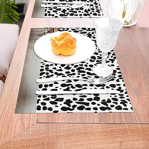 Set de table lavable lot de 6 pièces imprimé léopard résistant et étanche