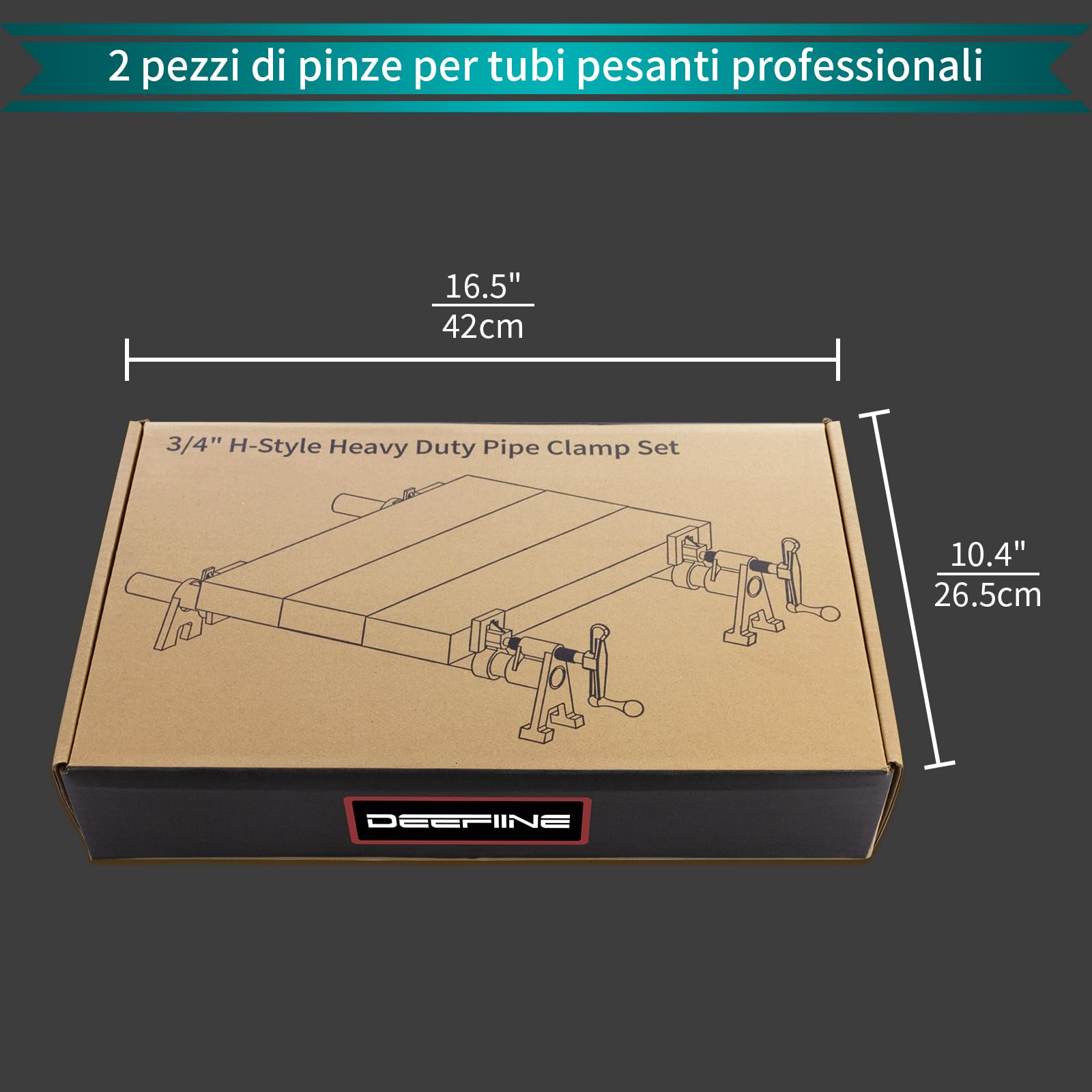 Morsetti per Legno a Tubo, 2 Pezzi 3/4" Morsetti per Tubi di Legno con Tubo diritto filettato in acciaio