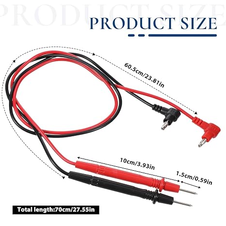 1000V/10A Multimeter Test Leads - multimeter test leads - multimeter probes - multimeter leads - universal probes compatible with digital multimeters and IC component electrical testing