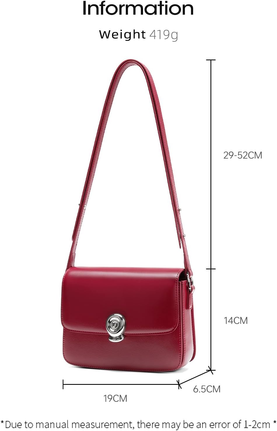 LA FESTIN Small Leather Purse Crossbody Bags For Women: Black Shoulder Handbags Crossbody Bag - Image 2