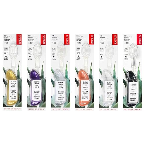 RADIUS Cepillo de dientes Big Brush sin BPA y aceptado por la ADA diseñado para mejorar la salud de las encías y reducir los problemas de las