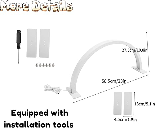 Miniatura 5 de Luz de media luna, luz de pestañas para escritorio de uñas, lámpara LED de luna con tecnología de pestañas, luces de maquillaje para artistas de